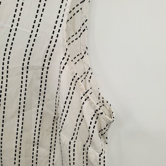 Chico's Sleeveless Ruffle Tunic Top Women Size 2 US L Summer Casual Stripe - Picture 4 of 10